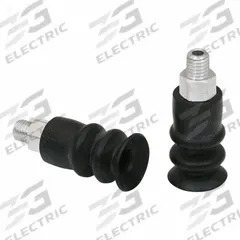 SCHMALZ Vacuum Pad Assembly: 2.5 Folds, M5, 13 mm Pad Dia, NBR, 55 A, Black, 26 mm Pad Ht (MPN 10.01.05.01045). Key specifications — attr1019168: 55 A; attr1019165: 10.01.05.01045; attr1019167: SCHMALZ; attr1019180: Black.