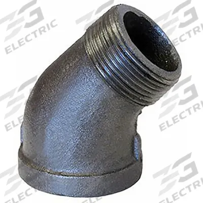 APPROVED VENDOR Metal Pipe Elbow: 45° Elbow, 300 psi @ 150° F, 2 in x 2 in - Medium-Pressure Threaded Pipe Fittings