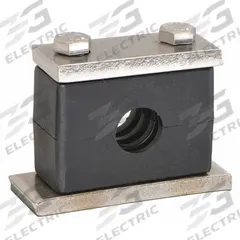 BEHRINGER PIPE SYSTEMS Vibration-Dampening Beta Clamp: Ribbed Bore, 304 Stainless Steel Clamp (MPN SHT40840-PP)