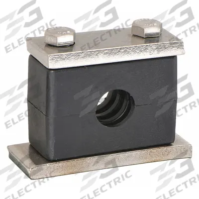 BEHRINGER PIPE SYSTEMS Vibration-Dampening Beta Clamp: Ribbed Bore, 304 Stainless Steel Clamp (MPN SHT40840-PP) - Vibration-Dampening Textured Core Beta Clamps