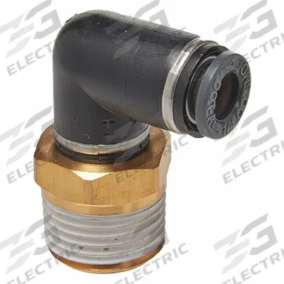 SUR&R Male Elbow: NPT, Brass - Air Brake Composite Hose Push-In Fittings