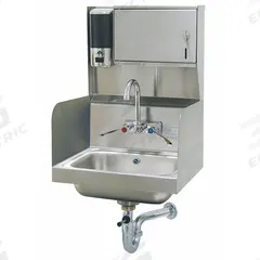 ADVANCE TABCO Hand Sink: 1 Stations, 5 in Bowl Dp, 14 in Bowl Lg, 10 in Bowl Wd, Faucet Included (MPN 7-PS-87). Key specifications — Includes Side Splash: Side Splash Included; Brand: ADVANCE TABCO.
