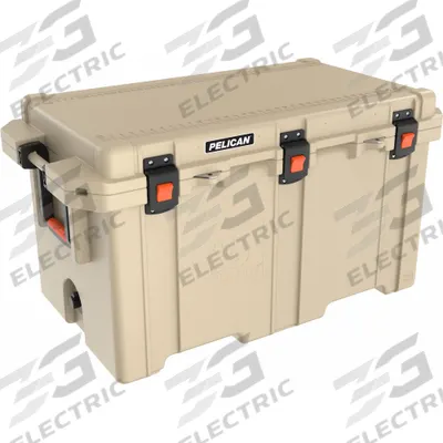 PELICAN Marine Chest Cooler: Tan, 124 Cans, 150 qt Cooler Capacity - Heavy-Duty Chest Coolers
