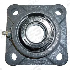 NTN 4 Bolt Flange Bearing: Radial Ball, 1 5/8 in Bore, Cast Iron, Eccentric Collar, 5 13/32 in Lg (MPN UELFU-1.5/8M). Key specifications — Bore Type: Cylindrical; Brand: NTN; Lubricant Material: NLGI #3 Equivalent; Mounting Bolt Size: 1/2 in; System of Measurement: Inch.