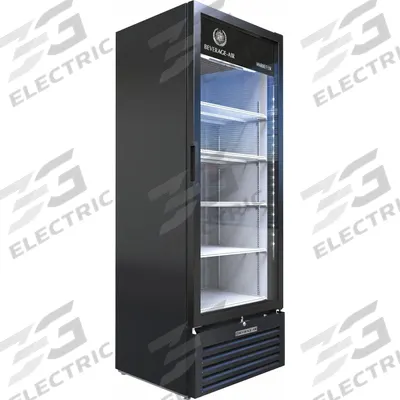 BEVERAGE-AIR Refrigerated Merchandiser: 78 3/8 in x 29 1/2 in x 25 7/8 in, Black - Glass Door Refrigerator Merchandisers