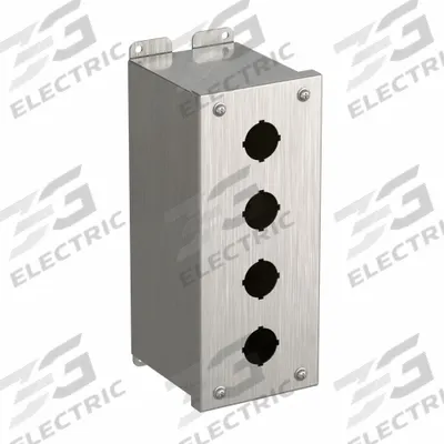 HAMMOND Push Button Enclosure: 30mm, 4 Holes, 304 Stainless Steel - Enclosures for 30mm Operators