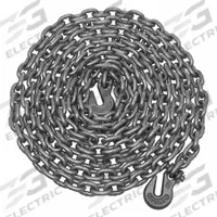 CAMPBELL 5/16Inx20Ft Gr 70 Tow Chain W/Hooks: 70, 5/16 in Overall Wd, 20 ft Overall Lg, Yellow (MPN T0513578). Key specifications — Material: Steel; Grade: 70; Hook Type: Clevis Grab; Attachment Style: Grab Hook; Color: Yellow; Brand: CAMPBELL; Equipment Color: Yellow.