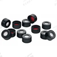 Closure: 13 mm Dia, Black, PTFE, 13-425 mm Screw Closure Size, Autoclavable, Septa Included, Opaque (MPN CV-3840-0013). Key specifications — Closure Type: Snap-On; Clarity: Opaque; Mouth Size: Narrow; Product Type: Snap Cap; Septa Included: Yes; Vented: No; Screw Closure Size: 13-425 mm; Brand: CHEMGLASS.