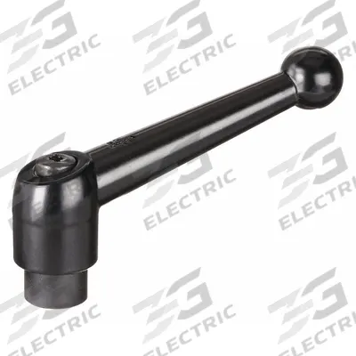 KIPP Adjustable Handle: Zinc w/ Steel Thread, 1/4"-20 - Ball-Style Adjustable Handles with Threaded Hole