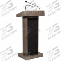 OKLAHOMA SOUND Sound Lectern: Ribbonwood, Amplifier/Mounted Gooseneck Microphone, Mounted, Laminate (MPN 800X-RW). Key specifications — Color: Ribbonwood; Brand: OKLAHOMA SOUND; Includes Battery: No; Material: Laminate; Sound System Included: Amplifier; Includes Document Rail: Yes.