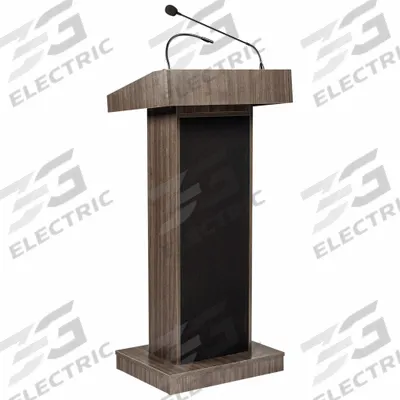 OKLAHOMA SOUND Sound Lectern: Ribbonwood, Amplifier/Mounted Gooseneck Microphone, Mounted - Sound Lecterns