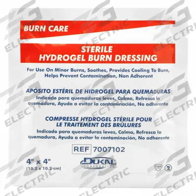 BURNAID Burn Dressing: 4 in Dressing Lg, 4 in Dressing Wd, Surgical Foam with Burn Gel - Burn Dressings