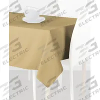 R&R TEXTILE Tablecloth: Rectangle, Beige, 96 in Overall Lg, 52 in Overall Wd, Polyester (MPN AT-Signature-52x96-9684-Beige). Key specifications — Material: Polyester; Brand: R&R TEXTILE.