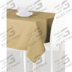 R&R TEXTILE Tablecloth: Rectangle, Beige, 96 in Overall Lg, 52 in Overall Wd, Polyester (MPN AT-Signature-52x96-9684-Beige). Key specifications — Material: Polyester; Brand: R&R TEXTILE.
