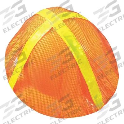 OCCUNOMIX Full Brim Hard Hat Cover: Polyester Mesh, Orange - High-Visibility Hard Hat Covers
