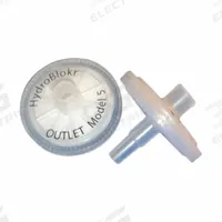 LABEXACT Syringe Filter: Non-Sterile, 0.8 um Pore Size, 100 mL Max Capacity - mL, 25 mm Housing Dia (MPN LE-HYBK5-25). Key specifications — Housing Material: Polypropylene; Inlet Connection Gender: Female; Inlet Connection Type: Male Slip; Outlet Connection Gender: Male; Brand: LABEXACT; Compatible Product Type: Pipette Controller; Filter Material: Hydrophobic Multi-Layer Barrier; Outlet Connection Type: Luer Slip.