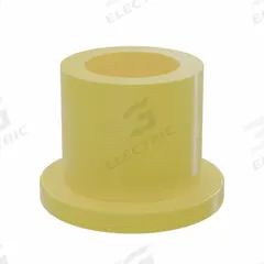 BUNTING BEARINGS Flanged Sleeve Bearing: PTFE, 1/4 in Bore, 3/8 in OD, 3/8 in Overall Lg, Yellow (MPN BJ5F040603). Key specifications — Brand: BUNTING BEARINGS; Color: Yellow.