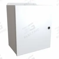 HAMMOND Electrical Enclosure: Steel, 14 in x 12 in x 8 in, NEMA 12/13/3R/4, w/Panel, Solid Cover (MPN EJ14128LG). Key specifications — Closure Method: Latches; Brand: HAMMOND; Knockouts: Not Included.
