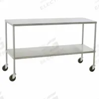 EAGLE GROUP Work Table: Fixed Ht, Stainless Steel, 58 in x 24 in, 175 lb Overall Load Capacity (MPN ITU2458). Key specifications — Unit Type: Not Expandable or Modular; For Environment: Medical; Assembly: Fully Assembled; Wheel Type: Solid; Wheel Material: Resilient; Mobility: Casters; Height Adjustability: Fixed Height; Caster Type: (4) Swivel.