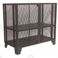 JAMCO Storage Cabinet: 48 in x 24 in x 54 in, 2 Adj Shelves, Swing Handle & Padlock Hasp, Legs (MPN MF248BL). Key specifications — Brand: JAMCO; Body Panel Type: Ventilated; Base Type: Legs; Cabinet Color: Black; Frame Assembled: Assembled.