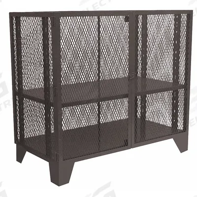 JAMCO Storage Cabinet: 48 in x 24 in x 54 in, 2 Adj Shelves, Swing Handle & Padlock Hasp - Industrial Ventilated Shelf Cabinets