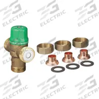 TACO Thermostatic Mixing Valve: 1/2 in Inlet Connection Size, 1/2 in Outlet Connection Size, Brass (MPN 5002-C3). Key specifications — attr1037830: Check Valves; attr1037827: TACO.