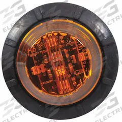MAXXIMA Clearance Marker: Clearance Light, LED, Round, Surface Mount, Amber, Hole/Panel, IP67 (MPN M09410Y). Key specifications — Lens Color: Amber; Brand: MAXXIMA; Electrical Connection: Male Bullet Connector; Lighting Technology: LED; Mount Type: Hole; SAE Lens Code: PC.