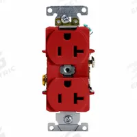 LEVITON Duplex Receptacle Outlet: Duplex, 5-20, Red, 125V AC, 20 A, 2 Pole / 3 Wire (MPN 5352-R)