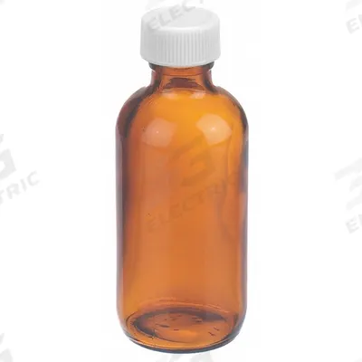 WHEATON Bottle: 60 mL, Amber, 20-400 mm, No Closure, No Closure - Amber Narrow Mouth Round Glass Lab Bottles