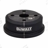 DEWALT Knockout Die: 10 ga Sheet Metal Capacity (Steel), 3 in Nominal Size, Round, DCE600300D. Key specifications — attr63418: DCE600300D; attr63421: DEWALT; attr63425: No; attr63427: Hydraulic Knockout Tool; attr63430: Stainless Steel.