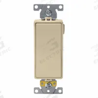 LEVITON Wall Switch: Rocker Switch, 3-Way, Maintained, Ivory, 120/277V AC, 20 A (MPN M5633-I). Key specifications — Illuminated: Yes; Voltage Rating: 120/277V AC.