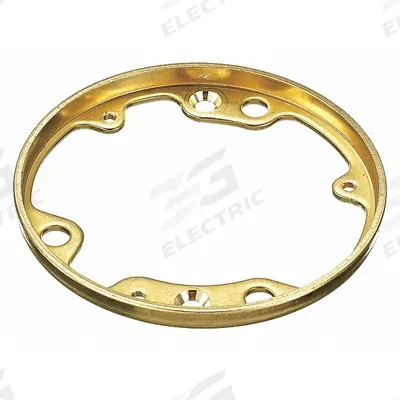 HUBBELL WIRING DEVICE-KELLEMS Cover Flange: Round, Brass, Hubbell - Flanges and Trim Rings for Floor Boxes