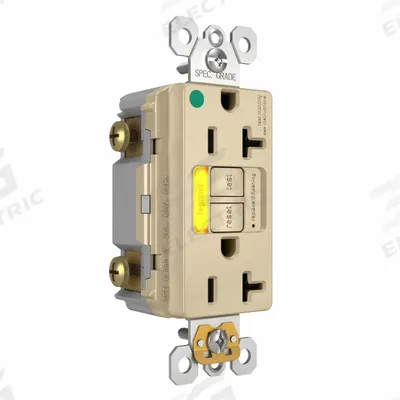 LEGRAND GFCI: Hospital Grade, Duplex, 5-20R, Ivory, GFCI, 125V AC, 20 A - General Purpose Receptacles