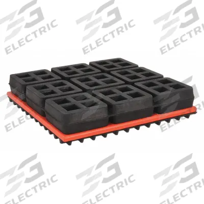 MASON Vibration Isolator Pad: Neoprene, Waffle Pad Top, 10 in Lg, 10 in Wd, 1 1/4 in Ht - Vibration-Isolating Pads & Sheets
