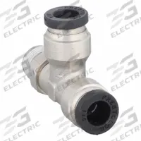 PARKER Push-Fit Tee Fitting: 1/4 in OD x 1/4 in Pipe x 1/4 in OD Size, Brass, 1 25/32 in Overall Lg (MPN W171PLP-4-2). Key specifications — Brand: PARKER.
