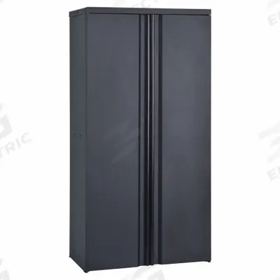 EDSAL Storage Cabinet: 36 in x 18 in x 72 in, Leveling, Shelves, Black, Unassembled - Quick-Assemble Commercial Shelf Cabinets