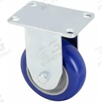 APPROVED VENDOR Plate Caster: Rigid, No Brake, Polyurethane, 4 in Wheel Dia., 1 1/4 in Wheel Wd (MPN 400K64). Key specifications — Brand: APPROVED VENDOR; Wheel/Tread Color: Blue; Roll Up: Rigid.