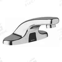 SLOAN Bathroom Sensor Faucet: Optima, Brass, Chrome Finish, Centerset, Plug-In, Back-Check Tee (MPN ETF-600-PLG-TEE-CP-0.5GPM-MLM-IR-FCT). Key specifications — Brand: SLOAN; Includes: Quick Connect Fittings; Series: Optima.