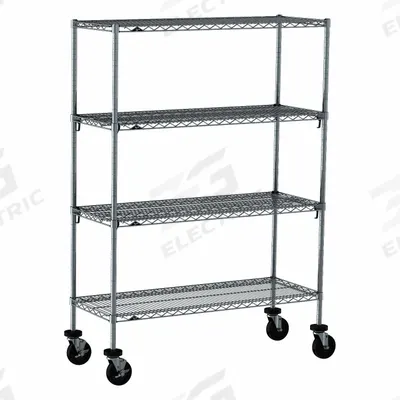 METRO Wire Shelving Unit: 48 in x 18 in x 67 7/8 in, Dry, Quick-Adjust, 4 Shelves - Quick-Adjust Mobile Wire Shelving for Dry Use
