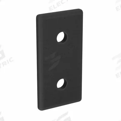 FAZTEK End Cap: 10 Series, Inch, 2 in x 1 in x 1 in, Black, Plastic, Unfinished - End Caps