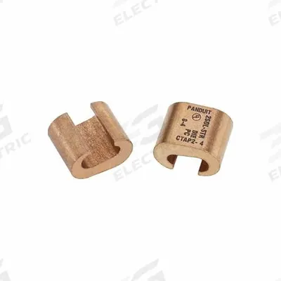 PANDUIT Compression Connector: 2 AWG – 2 AWG Run Size, 2 AWG – 2 AWG Tap Size, Copper Body - C-Tap Compression Connectors