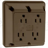 LEVITON Receptacle: Quad, 5-15, Brown, 125V AC, 15 A, 2 Pole / 3 Wire (MPN 1254)
