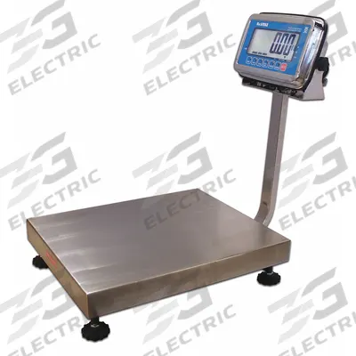 B-TEK Industrial Bench Scale: 15 3/4 in x 19 3/4 in, IP66, Corded Remote - Bench Scales with Column-Mounted Indicator
