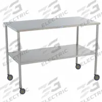 Instrument Table: 24 in Overall Wd, 34 in Overall Ht, 36 in Overall Lg, Stainless Steel, Silver (MPN 7833MR). Key specifications — Brand: BLICKMAN; Caster Type: Swivel; Countertop Material: Stainless Steel.