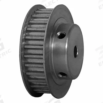 Dayton Timing Pulley: Curvilinear, Fixed, For 9 mm Belt Wd, 30 Teeth, 5 mm Pitch - HTD Section Fixed-Bore Timing Pulleys with Hub