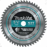 MAKITA Circular Saw Blade: 5 7/8 in Blade Dia., 52 Teeth, 0.06 in Cut Wd, 5/8 in Arbor Size, Carbide (MPN A-96126). Key specifications — attr1116119: MAKITA; attr1145631: Soft Metals.