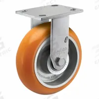 ALBION Caster: Rigid, No Brake, Polyurethane, 4 in Wheel Dia, 2 in Wheel Wd, 5 5/8 in Mounting Ht (MPN 170AN04228R). Key specifications — Wheel Bearing Type: Ball; Wheel/Tread Color: Orange; Brand: ALBION; Caster Type: Rigid.
