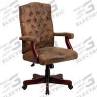 FLASH FURNITURE Office Chair: Derrick, Brown, Fabric Material, 27 1/2 in Back Ht, 22 in Seat Wd (MPN 802-BRN-GG). Key specifications — attr995518: Derrick; attr982877: Red; attr982913: Yes; attr982865: Brown; attr982870: FLASH FURNITURE; attr982901: Brown.