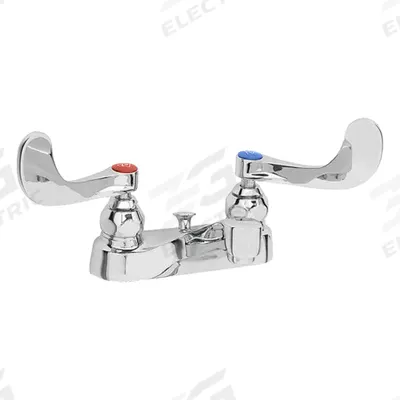 T&S BRASS Low Arc Bathroom Faucet: Cast Brass, Chrome Finish, 2.2 gpm Flow Rate, Centerset - Centerset Handle Bathroom Faucets
