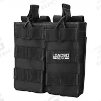 BARSKA Magazine Pouch: Black, Nylon, 5 1/2 in x 6 3/10 in, Strap Closure (MPN BI13000). Key specifications — attr188437: Black; attr188438: Nylon; attr188431: Magazine Pouch.